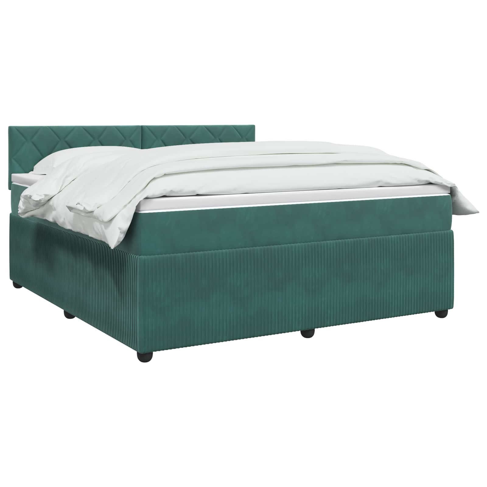 Letto box spring con materasso Verde Scuro 180 x 200 cm Velluto | homemem39