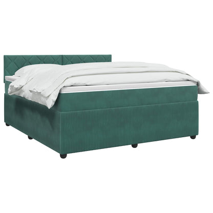 Letto box spring con materasso Verde Scuro 180 x 200 cm Velluto | homemem39