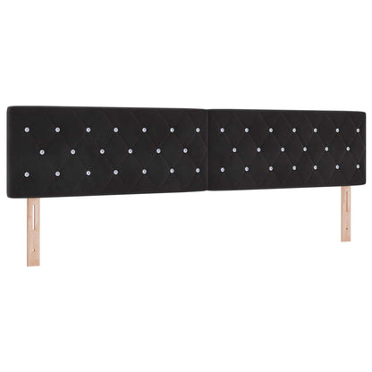 Letto box spring con materasso Nero 200 x 200 cm Velluto