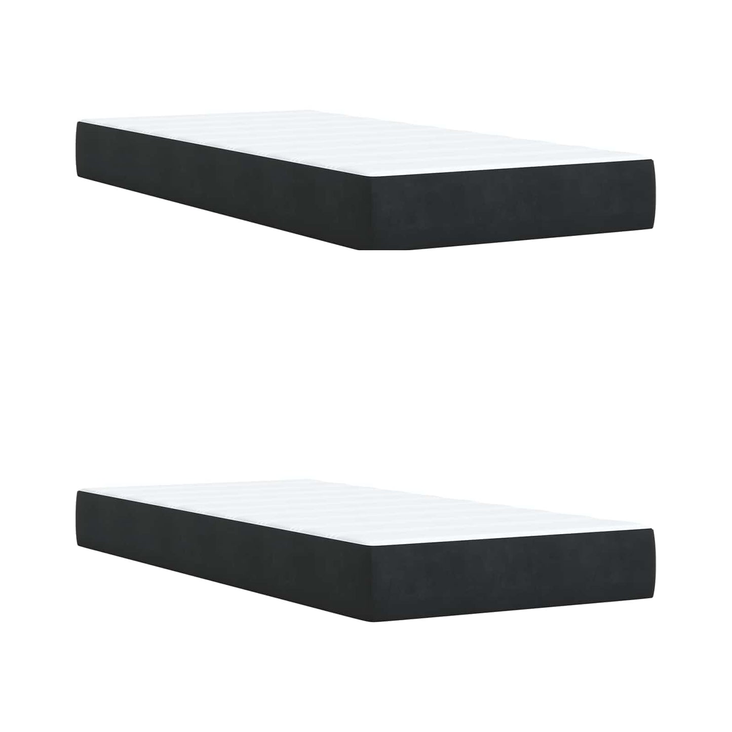 Letto box spring con materasso Nero 200 x 200 cm Velluto