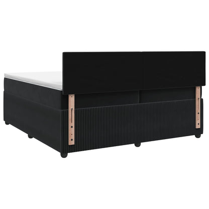 Letto box spring con materasso Nero 200 x 200 cm Velluto | homemem39