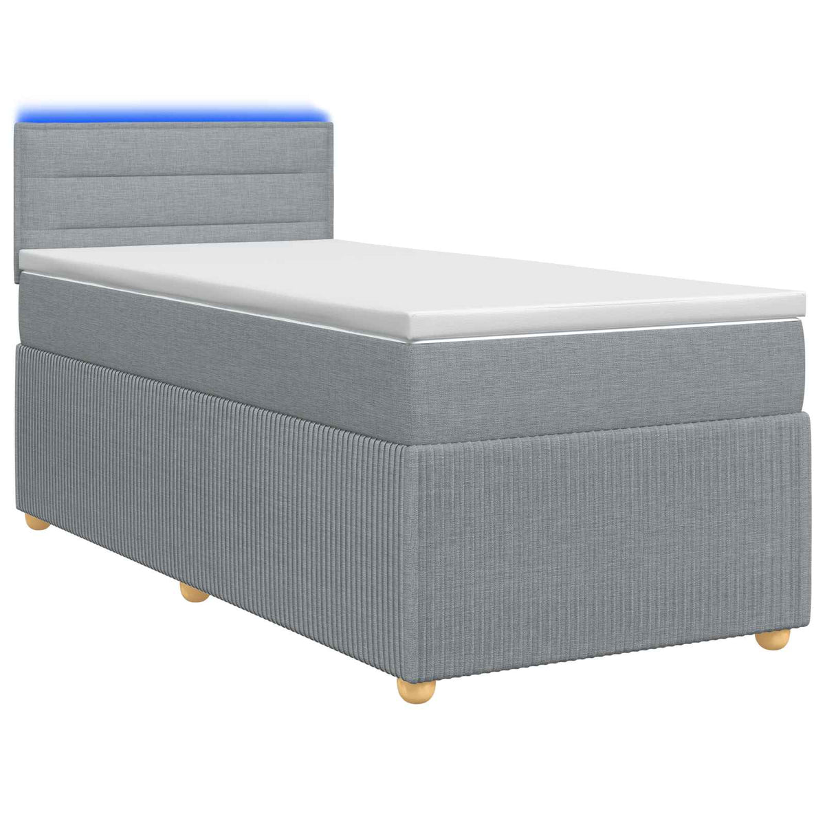 Letto con Box Spring, Materasso e LED Grigio Chiaro 90 x 190 cm | homemem39