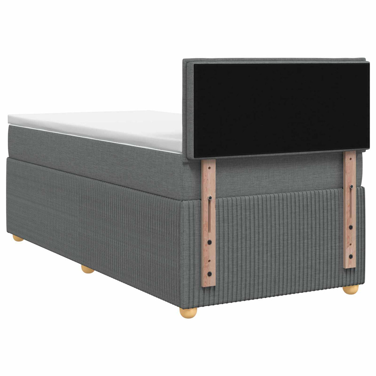 Letto con Box Spring, Materasso e LED Grigio Scuro 90 x 190 cm | homemem39