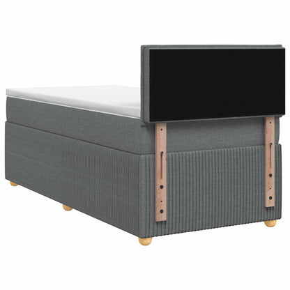 Letto con Box Spring, Materasso e LED Grigio Scuro 90 x 190 cm | homemem39