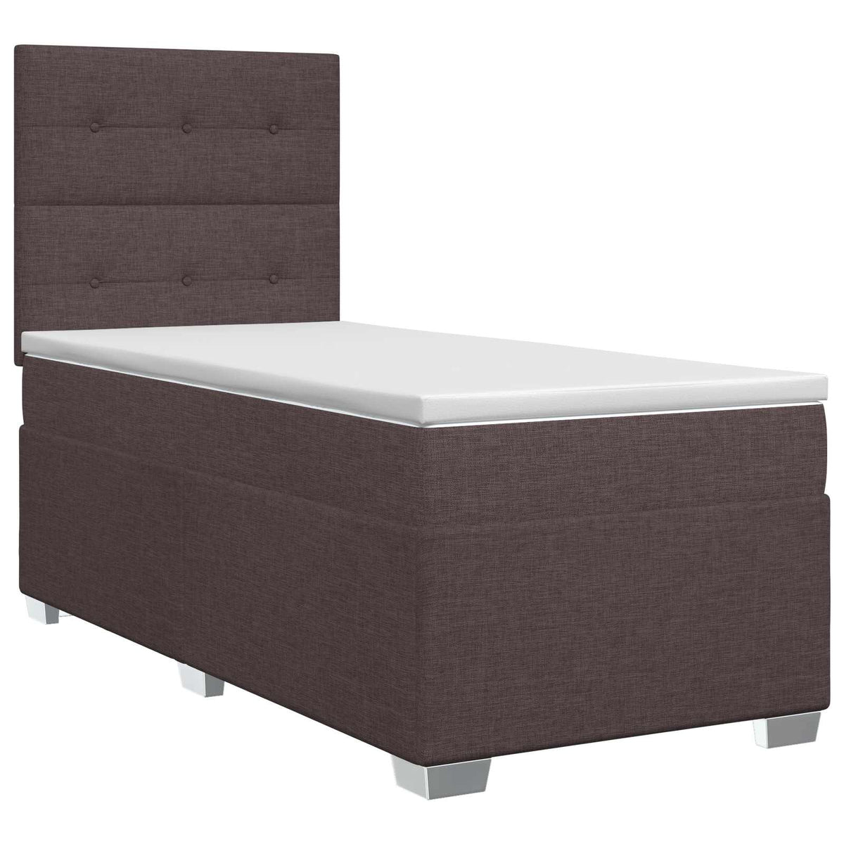 Letto box spring con materasso Marrone Scuro 80 x 200 cm