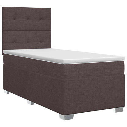 Letto box spring con materasso Marrone Scuro 80 x 200 cm