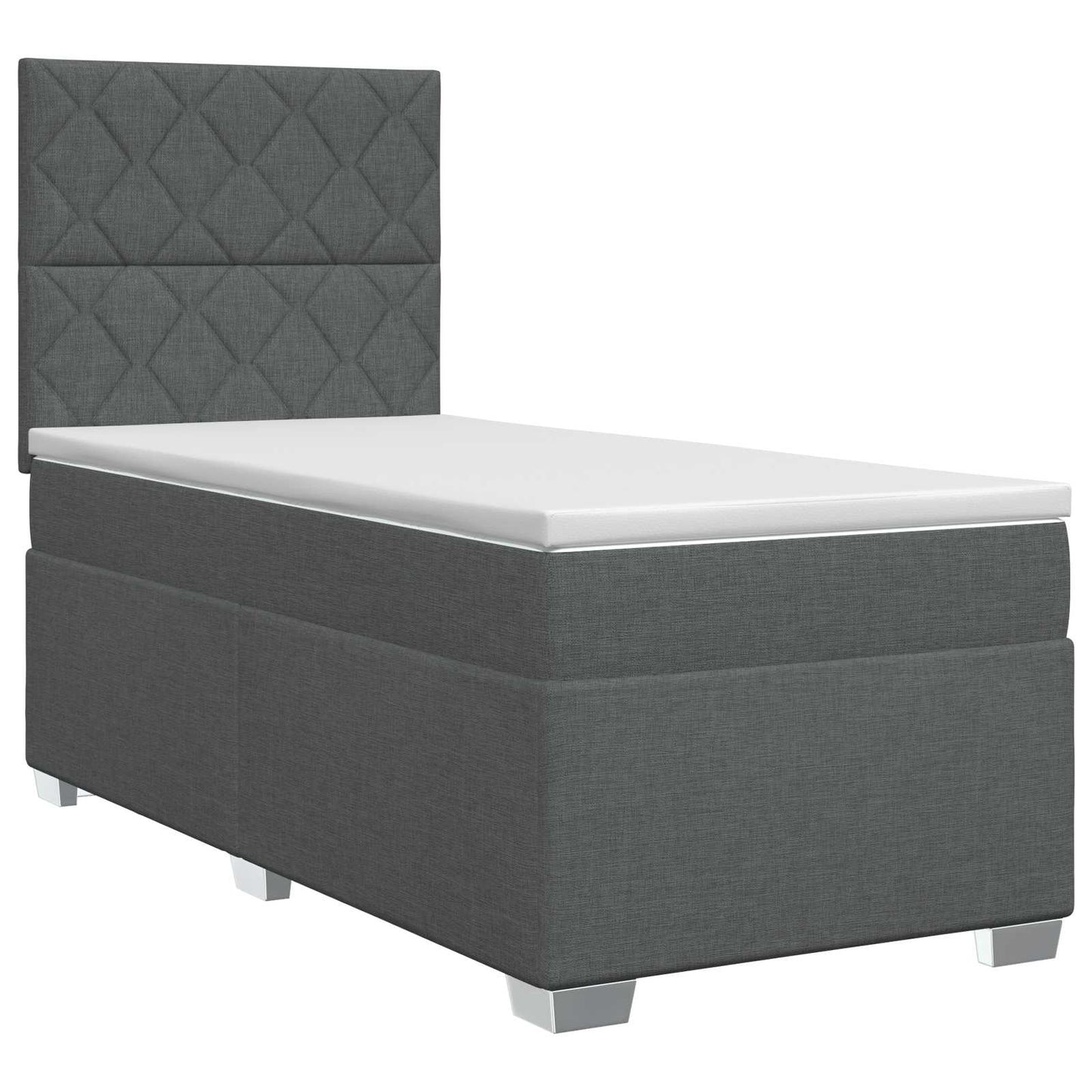 Letto box spring con materasso Grigio Scuro 80 x 200 cm Tessuto | homemem39