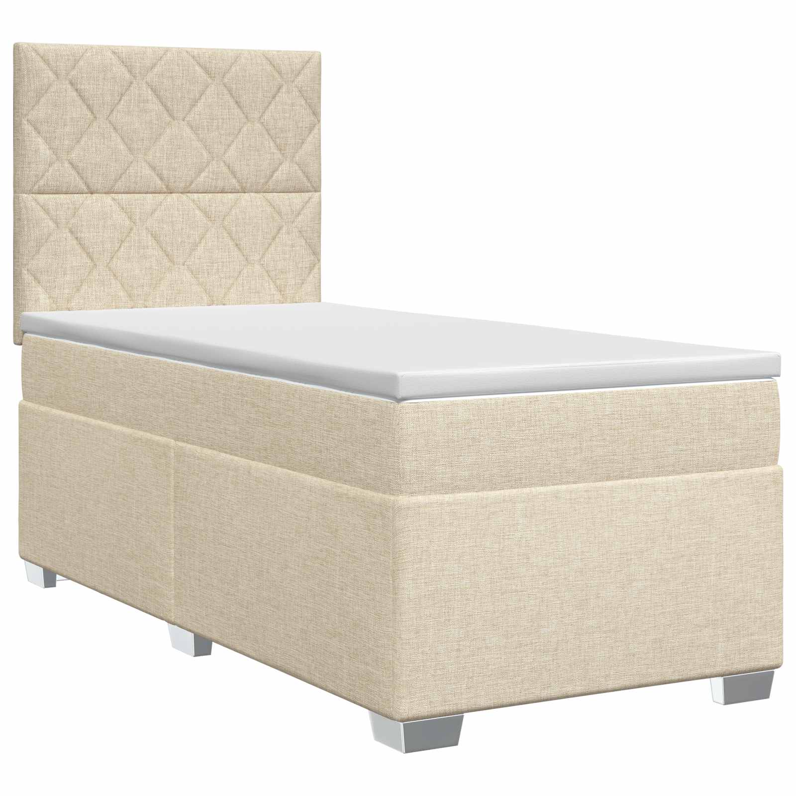 Letto box spring con materasso Crema 80 x 200 cm Tessuto | homemem39