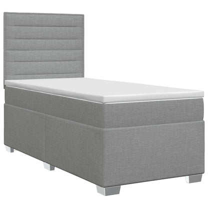 Letto box spring con materasso Grigio Chiaro 90 x 200 cm