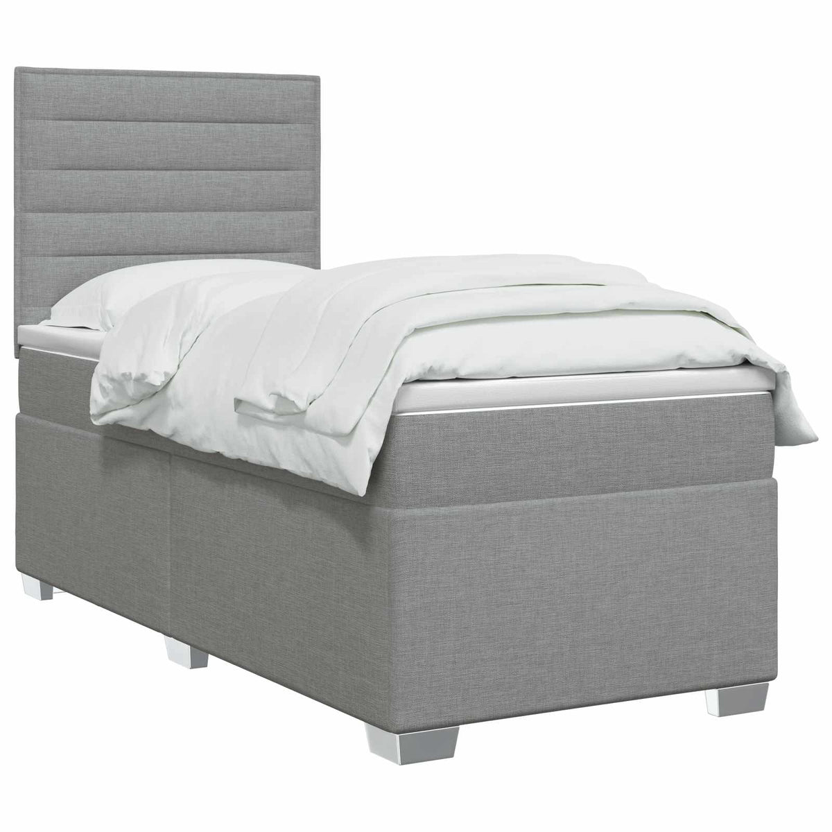 Letto box spring con materasso Grigio Chiaro 90 x 200 cm | homemem39