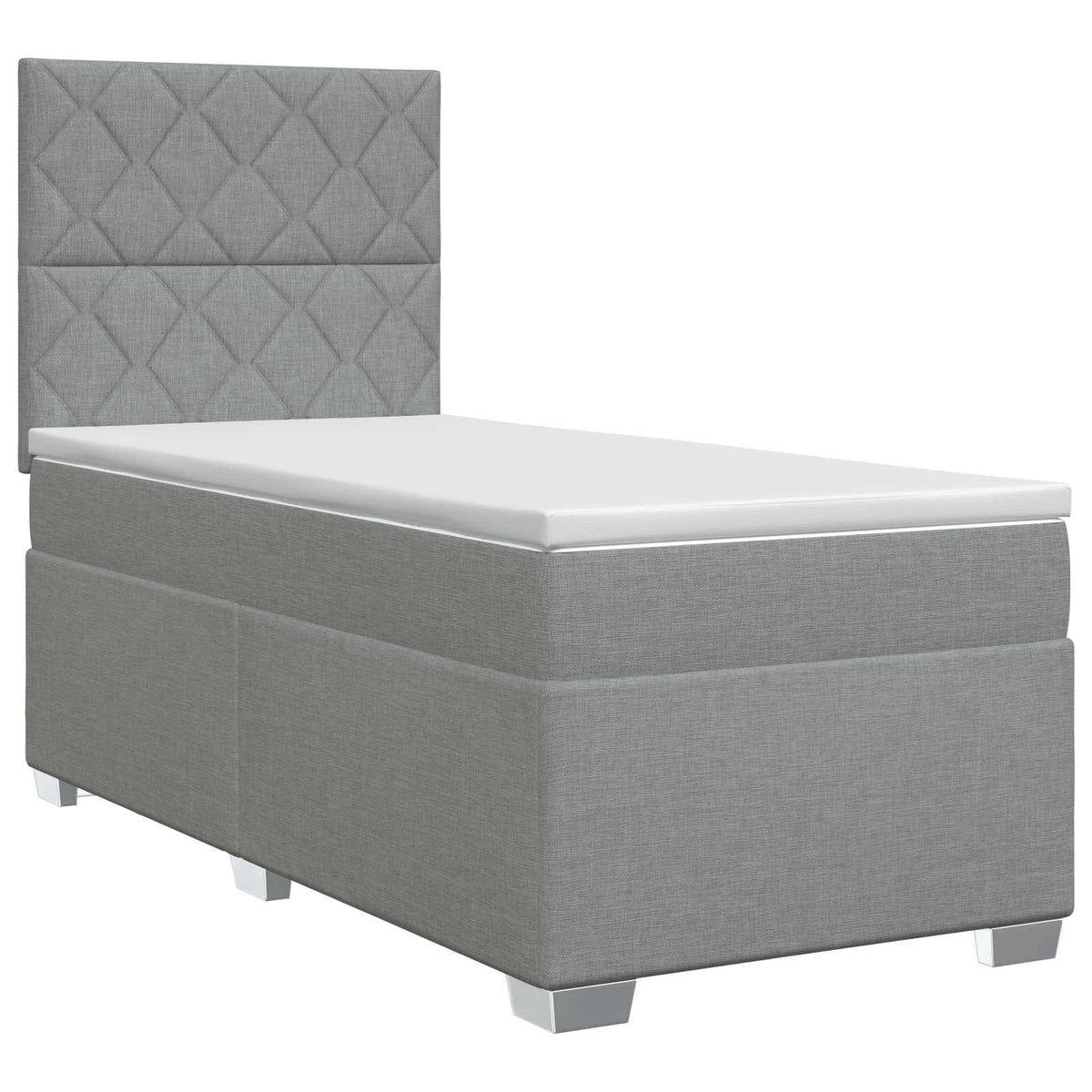 Letto box spring con materasso Grigio Chiaro 90 x 200 cm