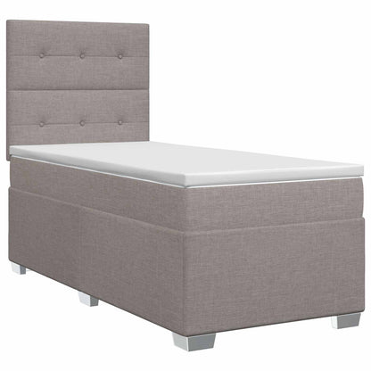 Letto box spring con materasso Tortora 100 x 200 cm Tessuto | homemem39