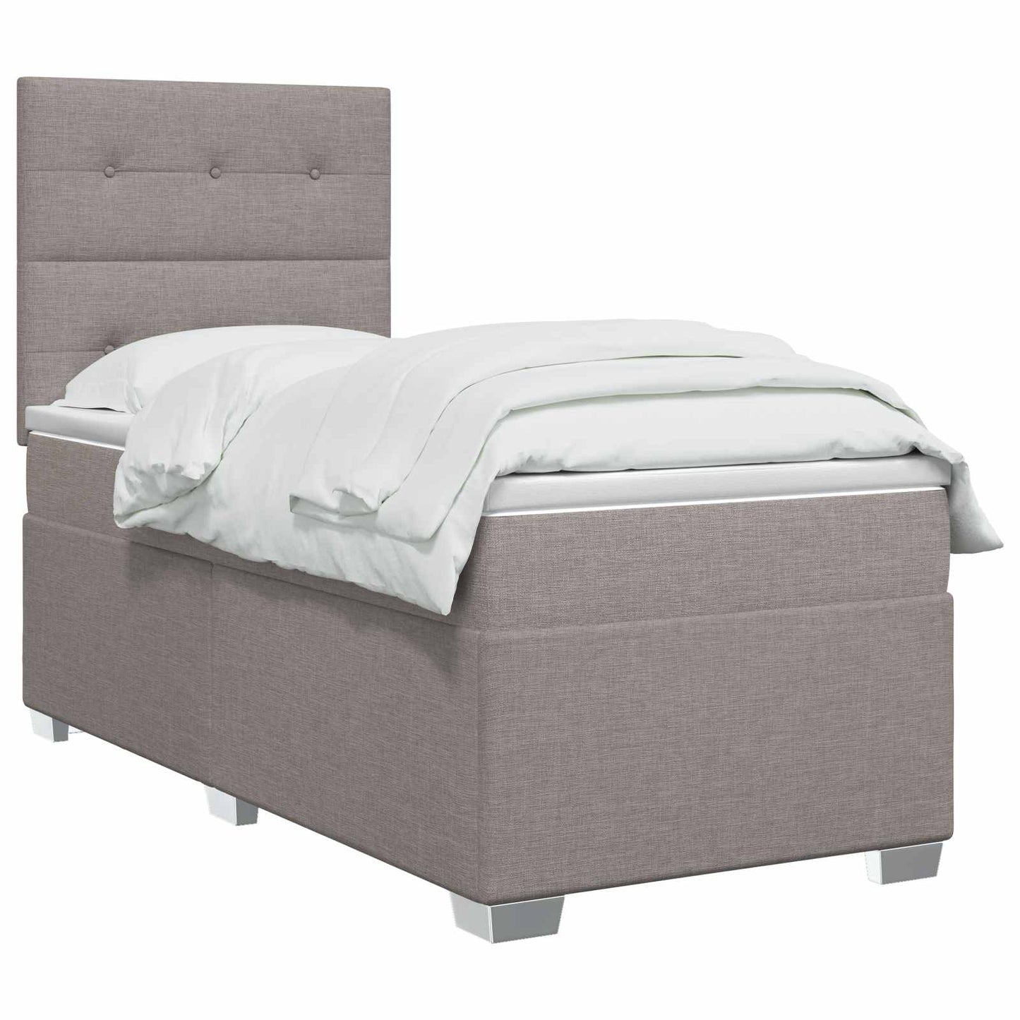 Letto box spring con materasso Tortora 100 x 200 cm Tessuto | homemem39