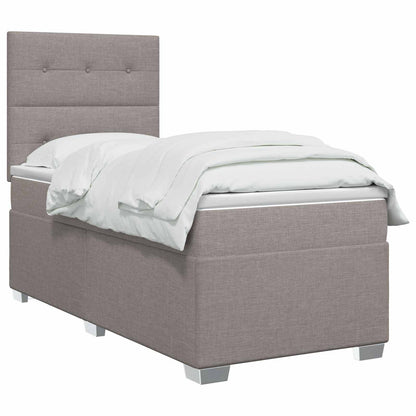 Letto box spring con materasso Tortora 100 x 200 cm Tessuto | homemem39