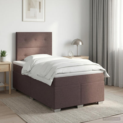 Letto box spring con materasso Marrone Scuro 120 x 200 cm | homemem39