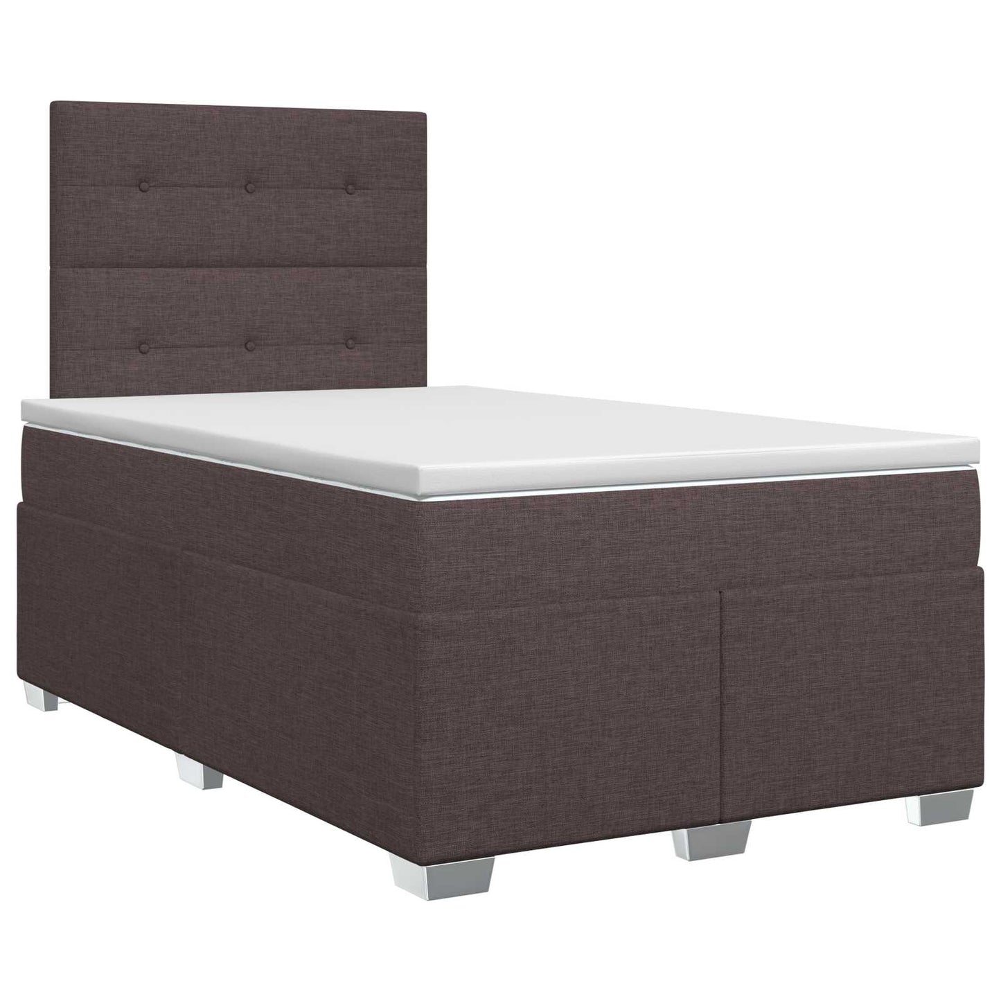 Letto box spring con materasso Marrone Scuro 120 x 190 cm