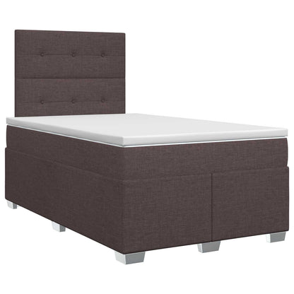 Letto box spring con materasso Marrone Scuro 120 x 190 cm
