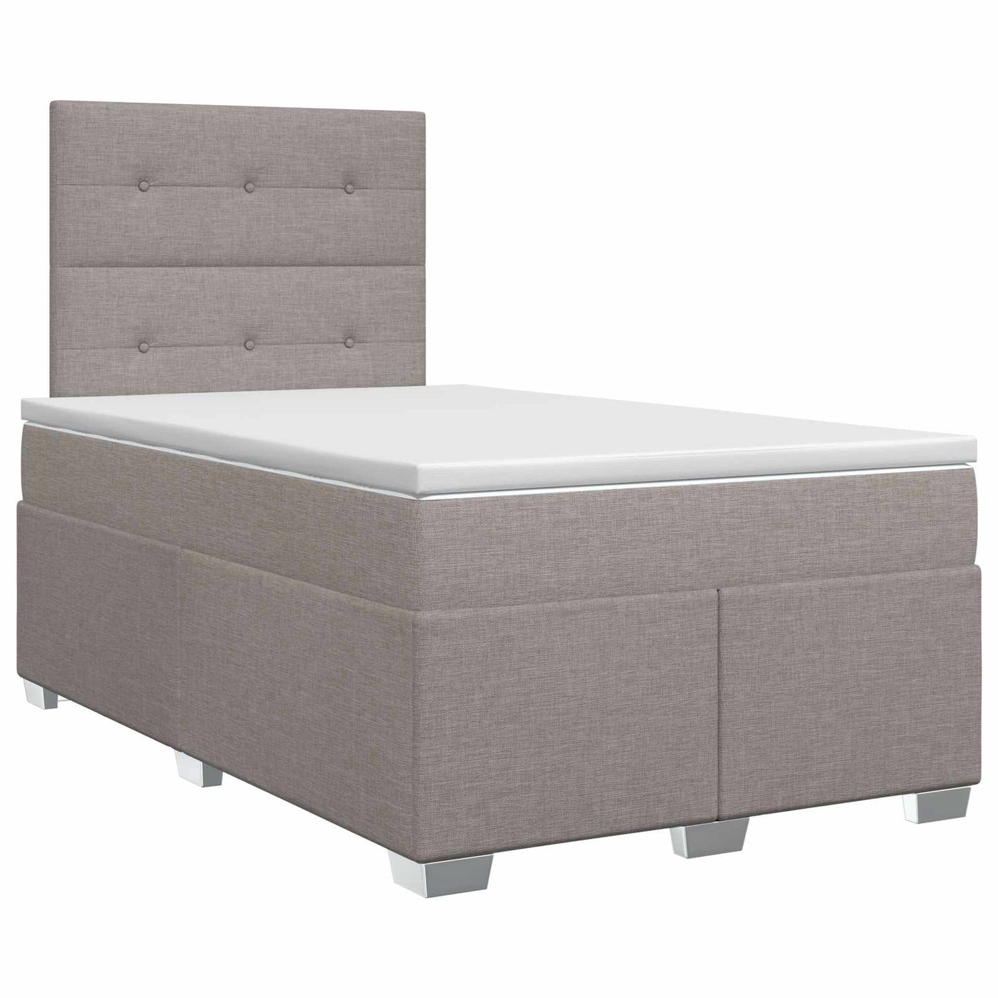 Letto box spring con materasso Tortora 120 x 190 cm Tessuto