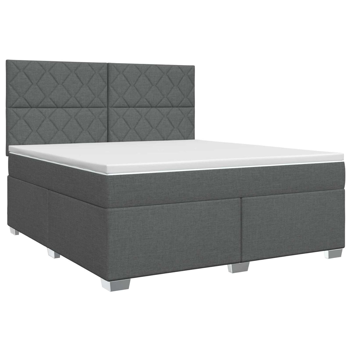 Letto box spring con materasso Grigio Scuro 140 x 190 cm | homemem39