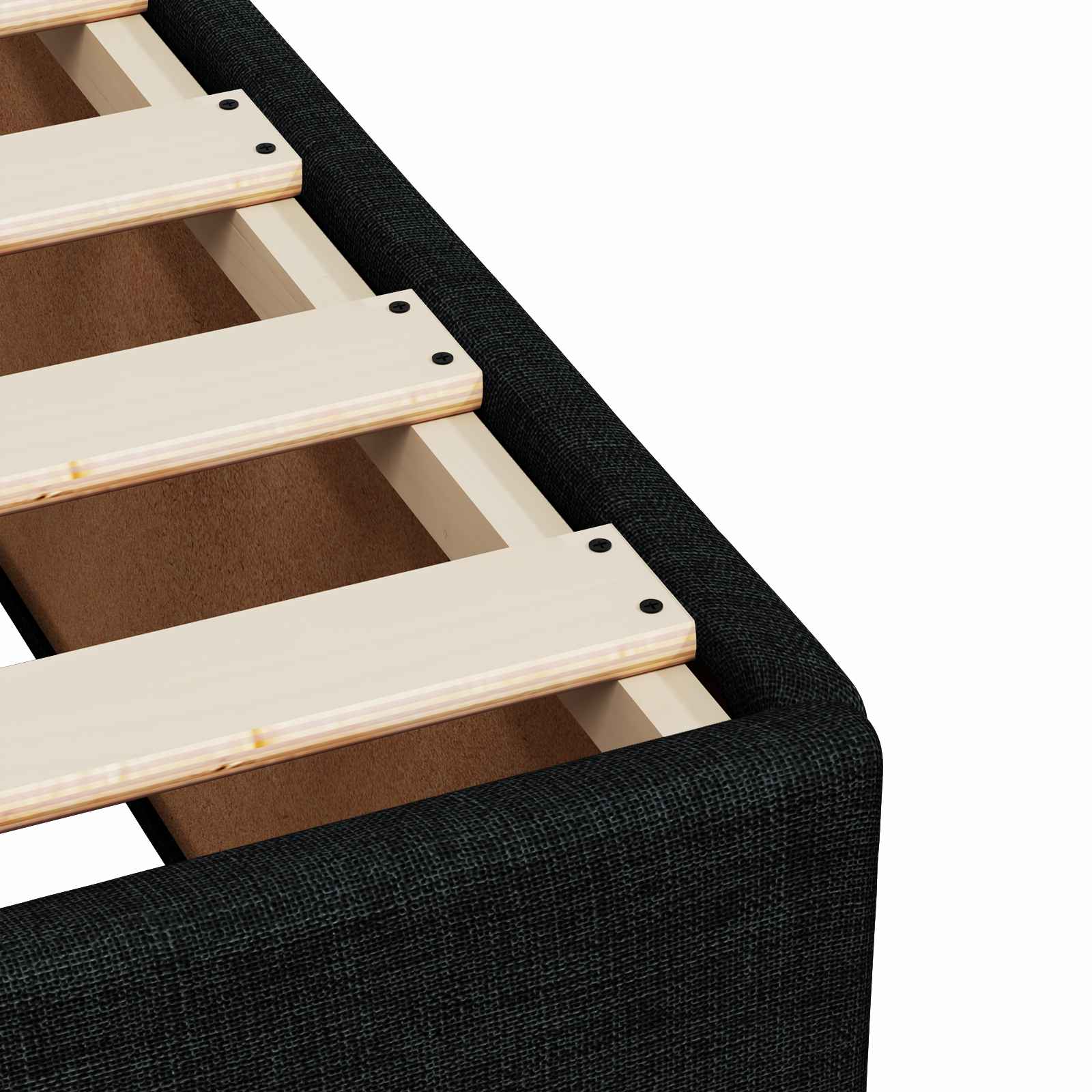 Letto box spring con materasso Nero 140 x 190 cm Tessuto | homemem39