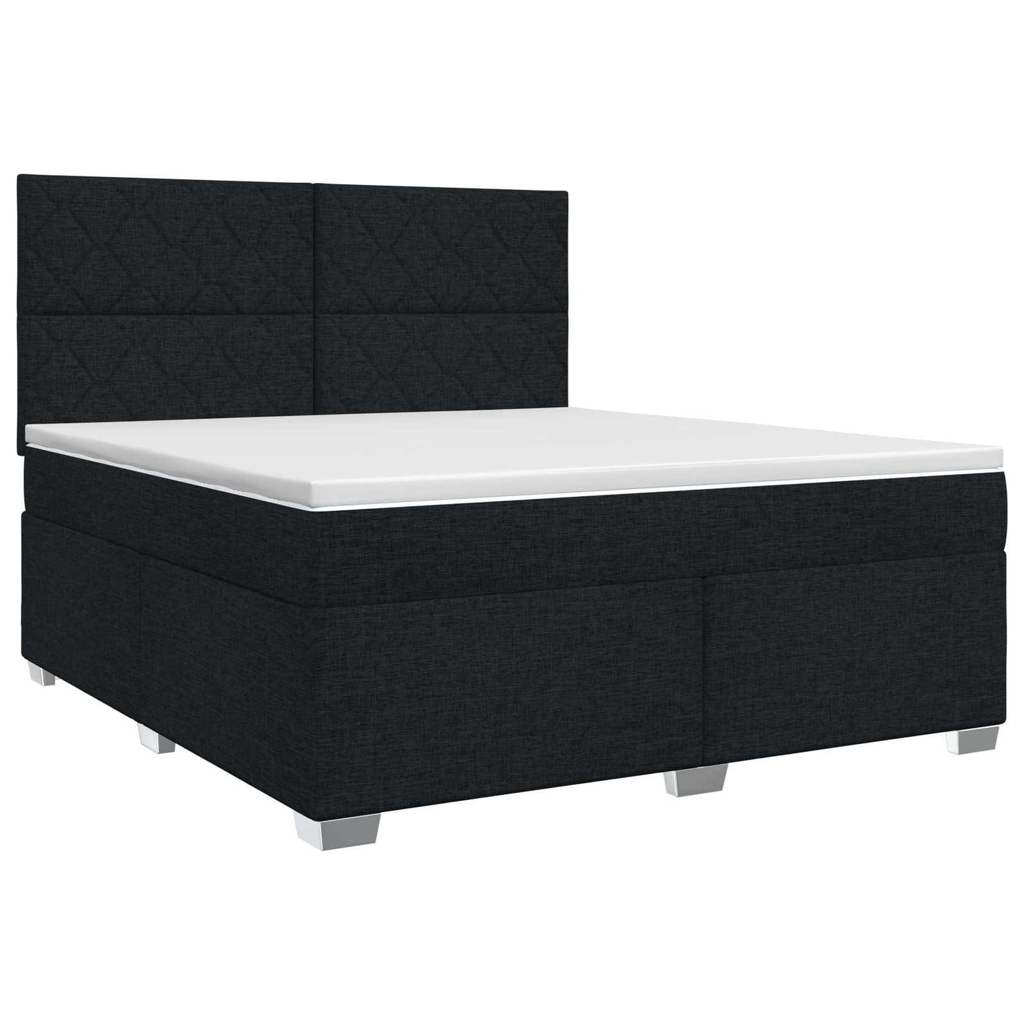 Letto box spring con materasso Nero 140 x 190 cm Tessuto | homemem39
