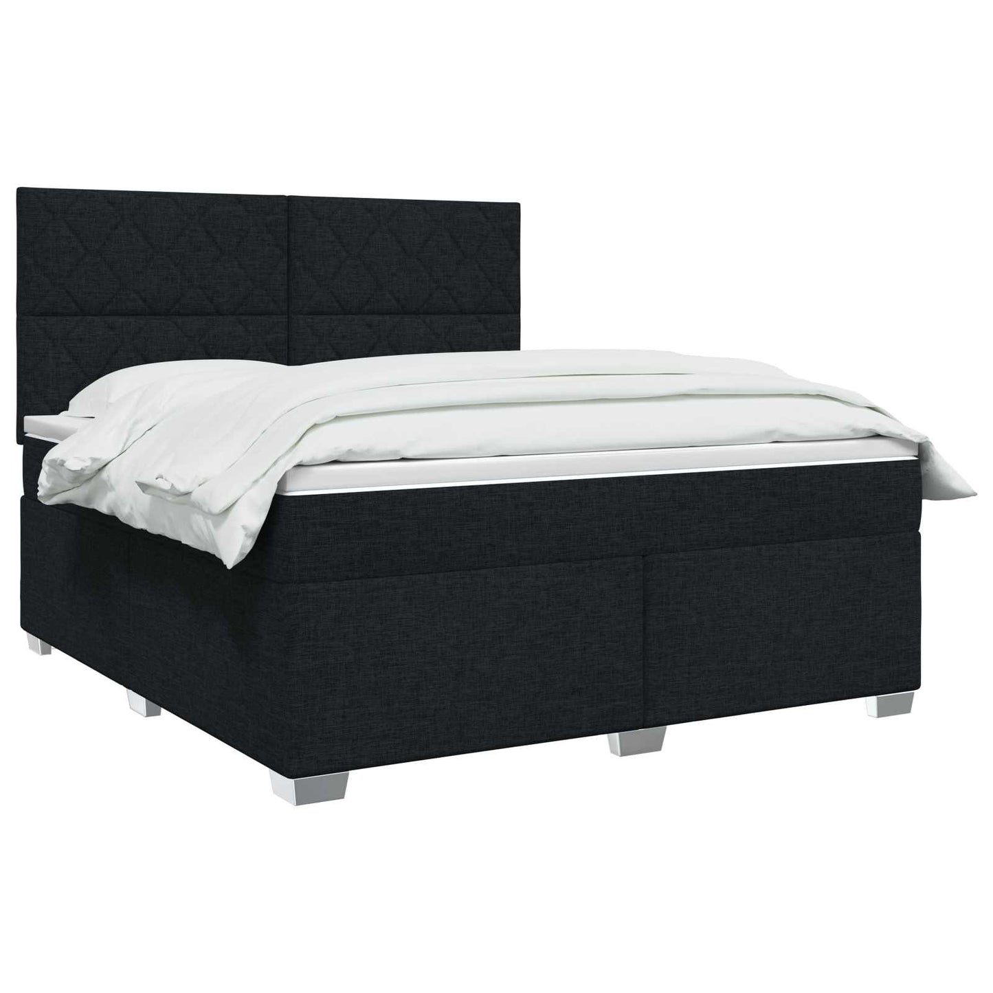 Letto box spring con materasso Nero 140 x 190 cm Tessuto | homemem39
