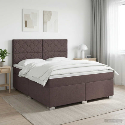 Letto box spring con materasso Marrone Scuro 140 x 190 cm | homemem39