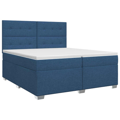 Letto box spring con materasso Blu 200 x 200 cm Tessuto