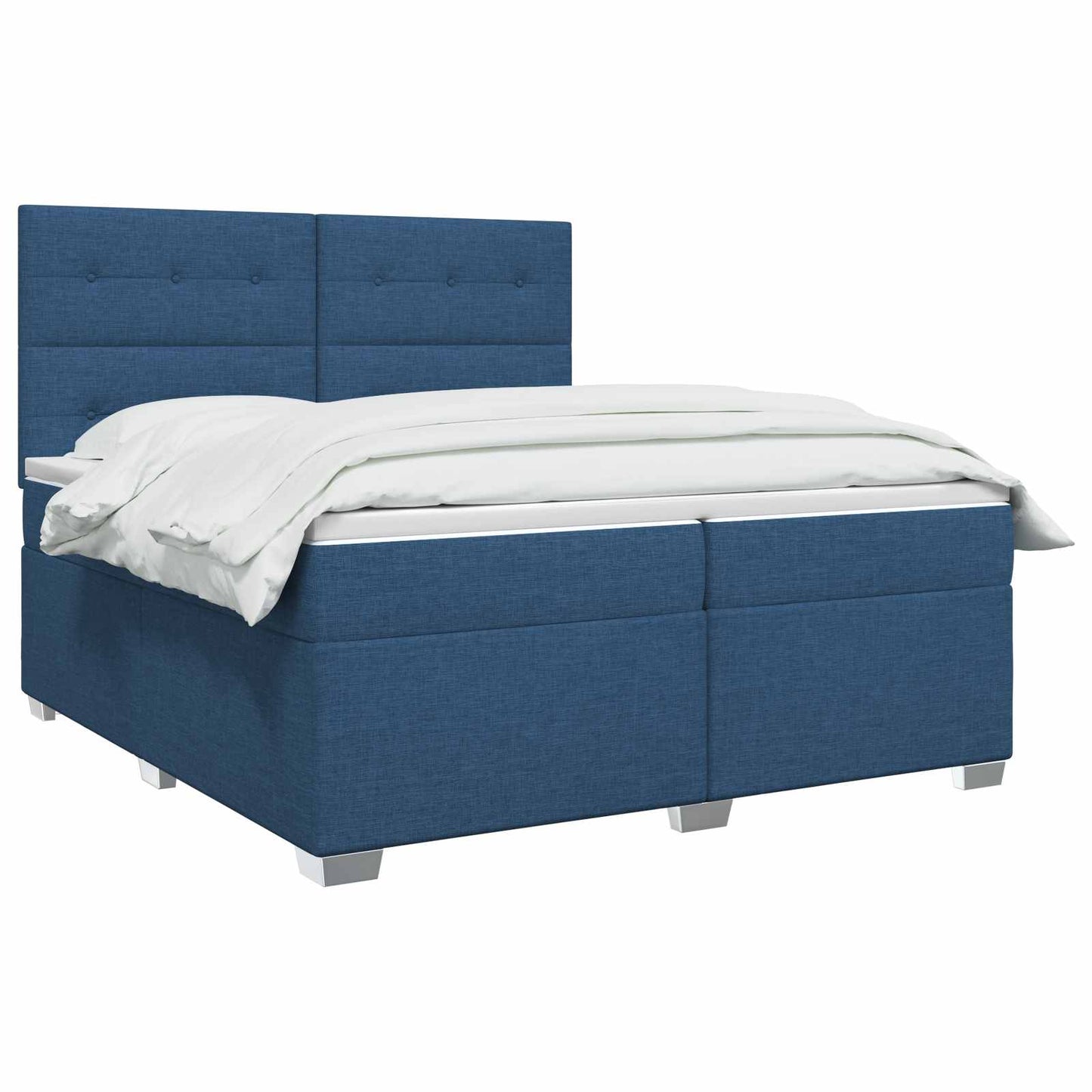 Letto box spring con materasso Blu 200 x 200 cm Tessuto