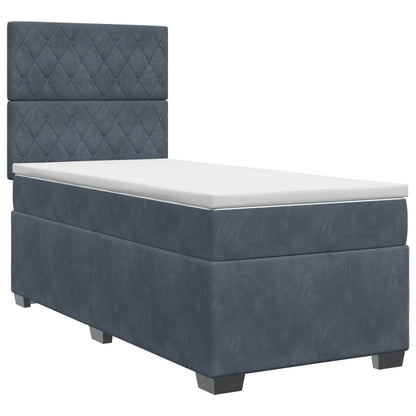 Letto box spring con materasso Grigio Scuro 80 x 200 cm Velluto | homemem39