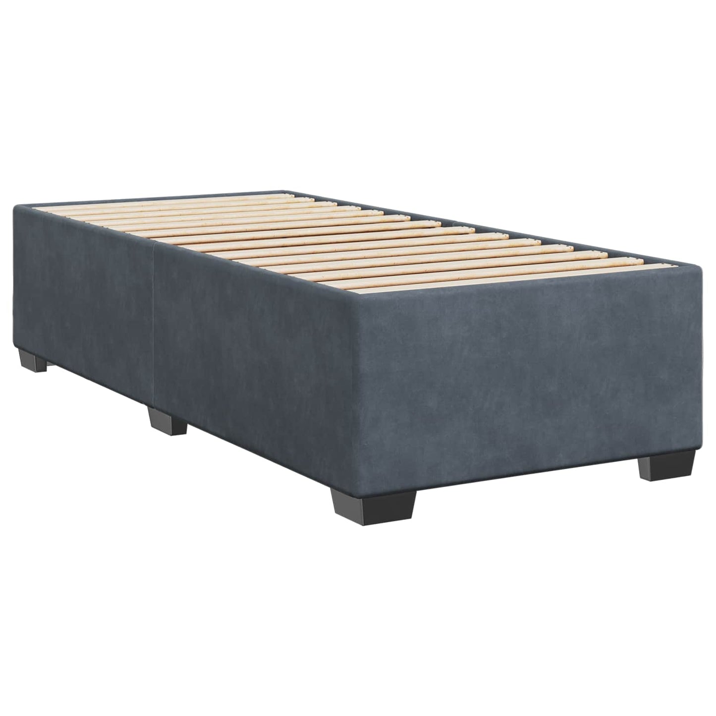 Letto box spring con materasso Grigio Scuro 80 x 200 cm Velluto | homemem39