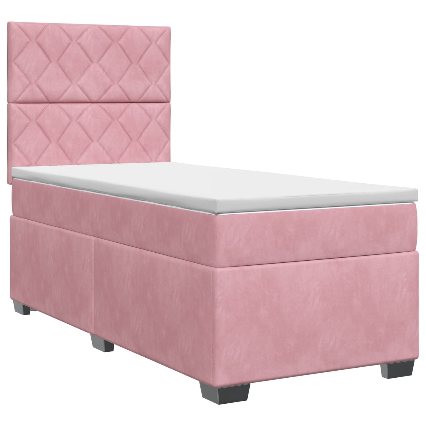 Letto box spring con materasso Rosa 80 x 200 cm Velluto | homemem39