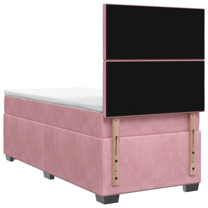 Letto box spring con materasso Rosa 80 x 200 cm Velluto | homemem39