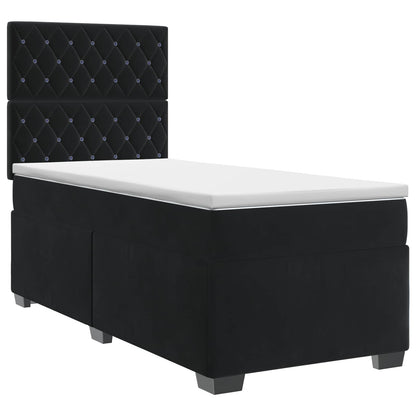Letto box spring con materasso Nero 90 x 200 cm Velluto | homemem39