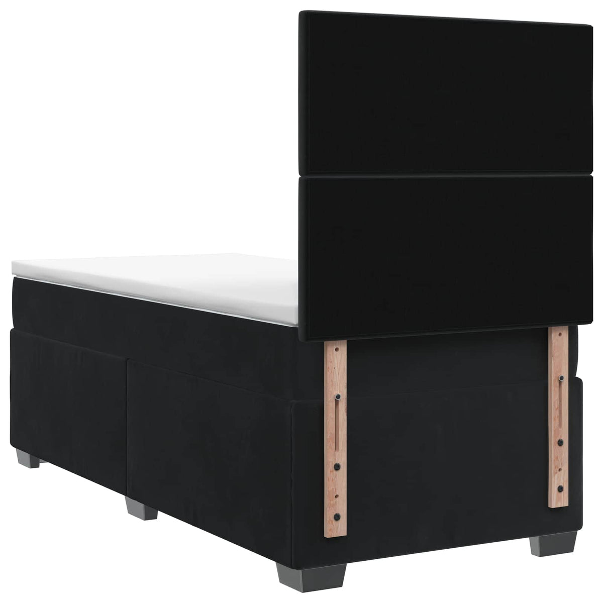 Letto box spring con materasso Nero 90 x 200 cm Velluto | homemem39