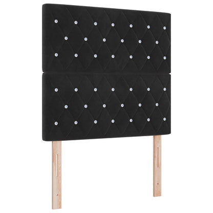 Letto box spring con materasso Nero 120 x 190 cm Velluto | homemem39