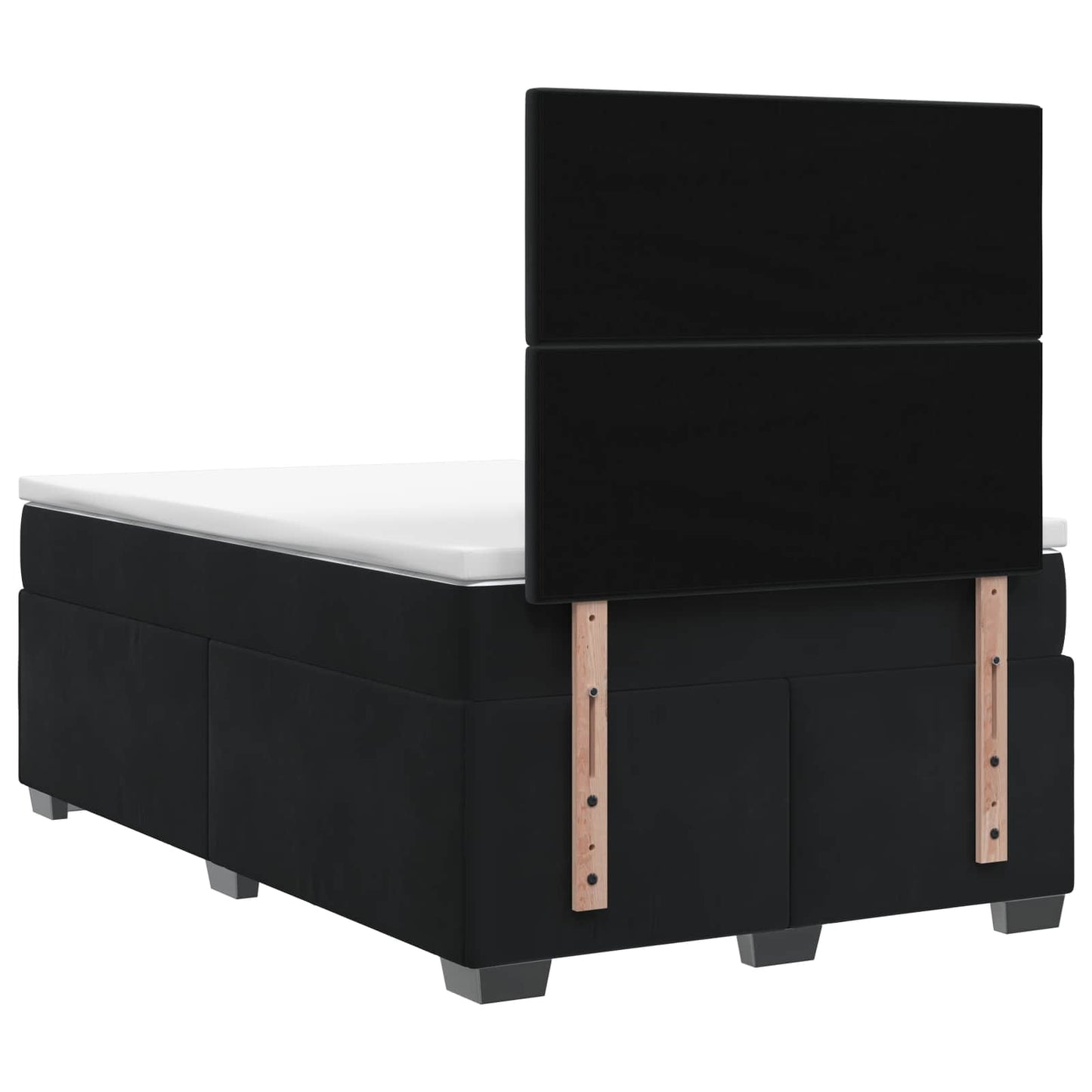 Letto box spring con materasso Nero 120 x 190 cm Velluto
