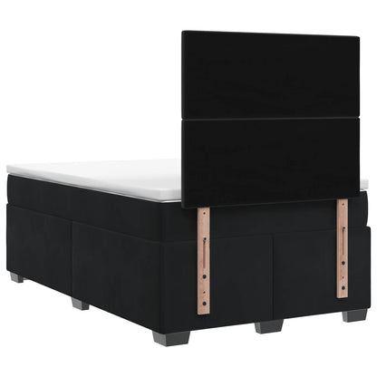 Letto box spring con materasso Nero 120 x 190 cm Velluto
