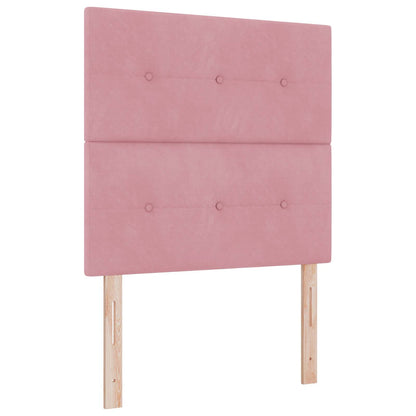 Letto box spring con materasso Rosa 120 x 200 cm Velluto