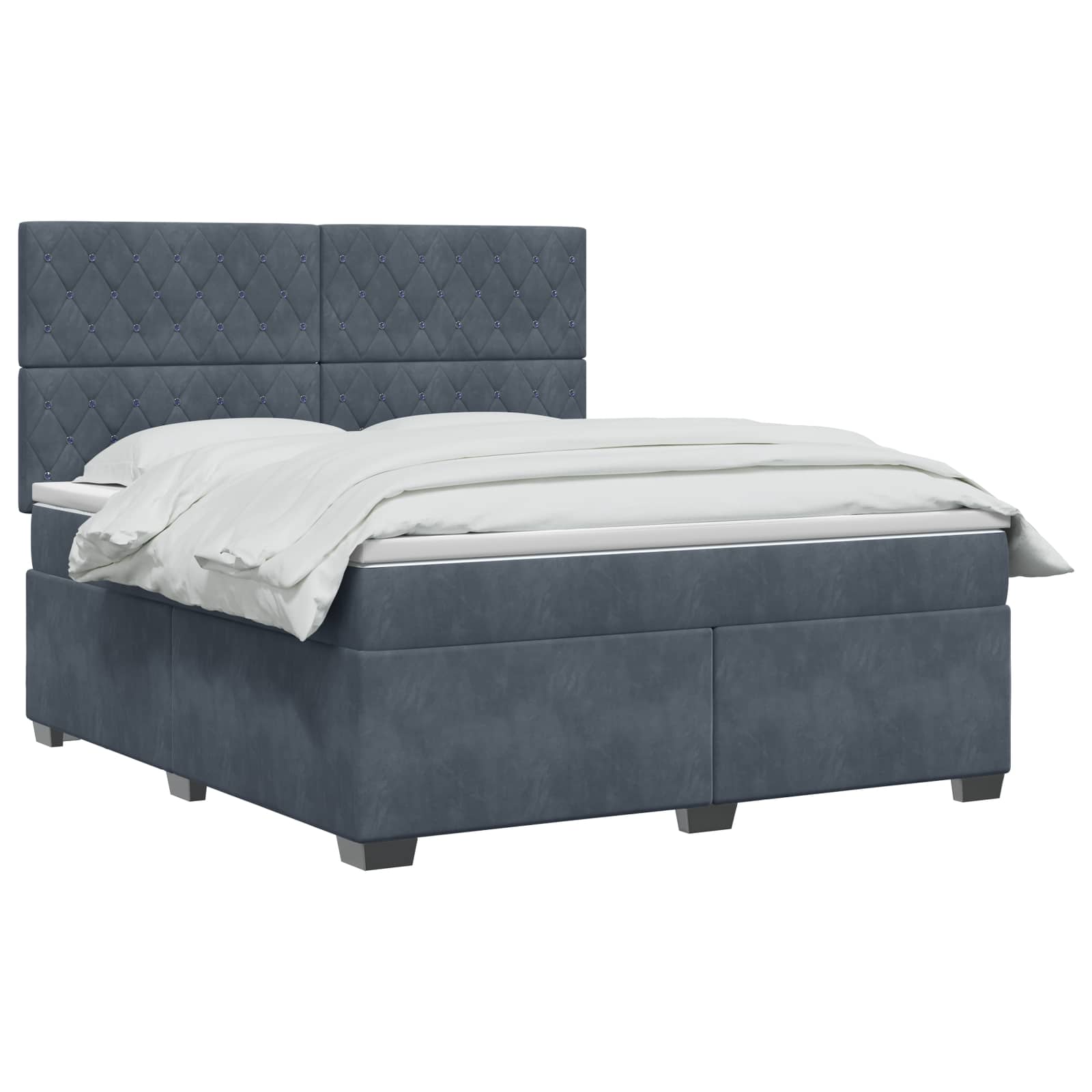 Letto box spring con materasso Grigio Scuro 140 x 190 cm | homemem39