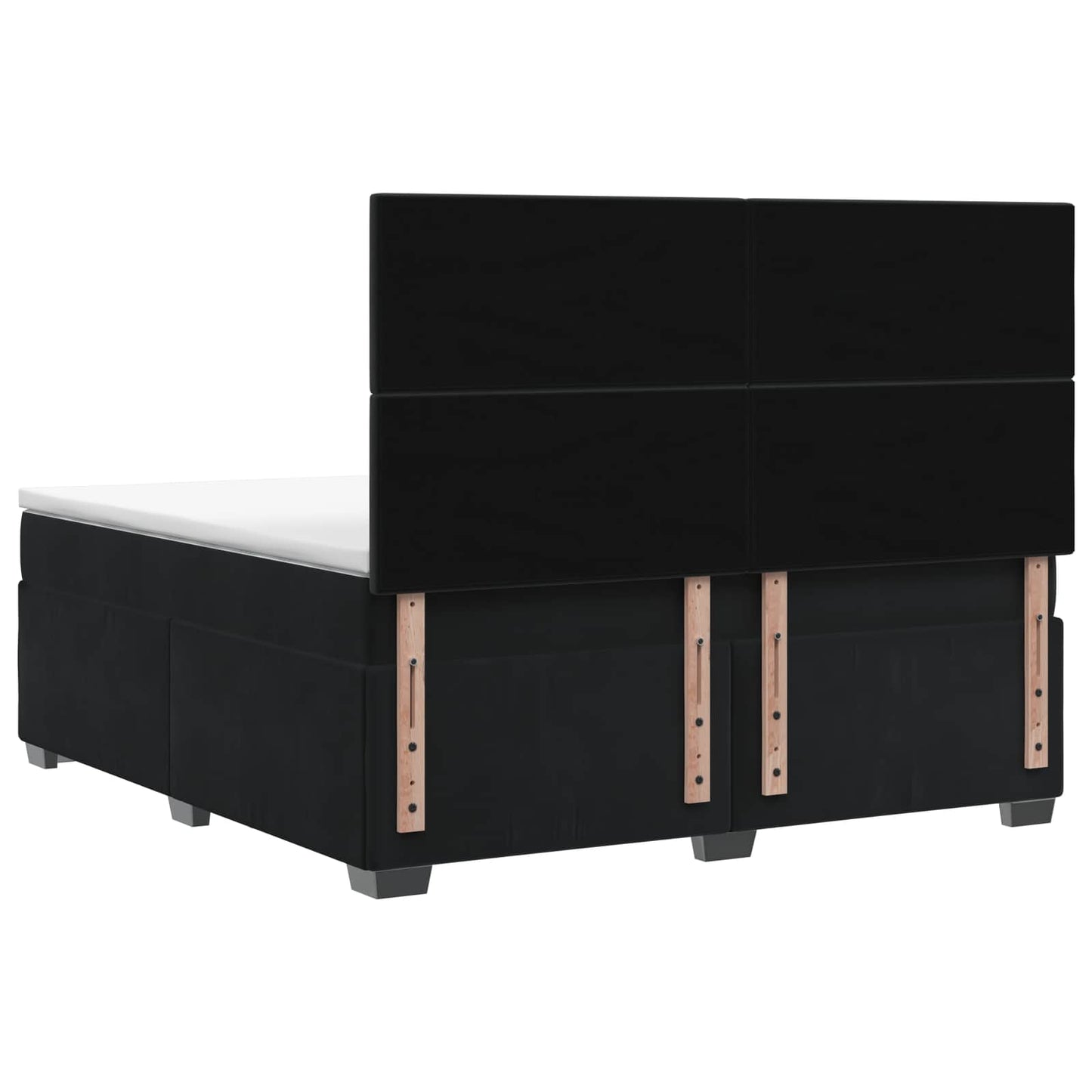 Letto box spring con materasso Nero 140 x 190 cm Velluto | homemem39