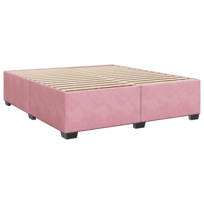Letto box spring con materasso Rosa 200 x 200 cm Velluto