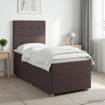 Letto box spring con materasso Marrone Scuro 80 x 200 cm