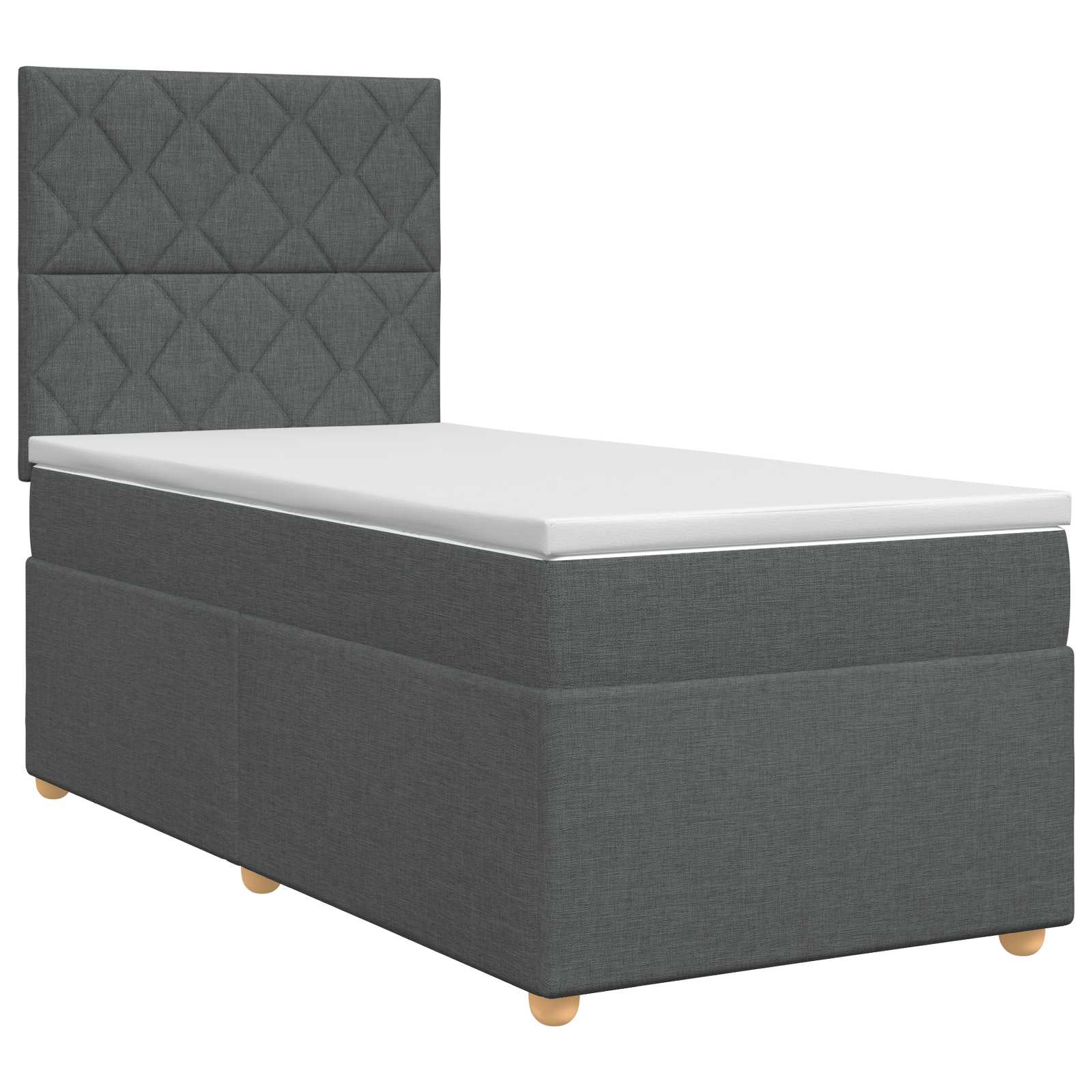 Letto box spring con materasso Grigio Scuro 80 x 200 cm Tessuto | homemem39