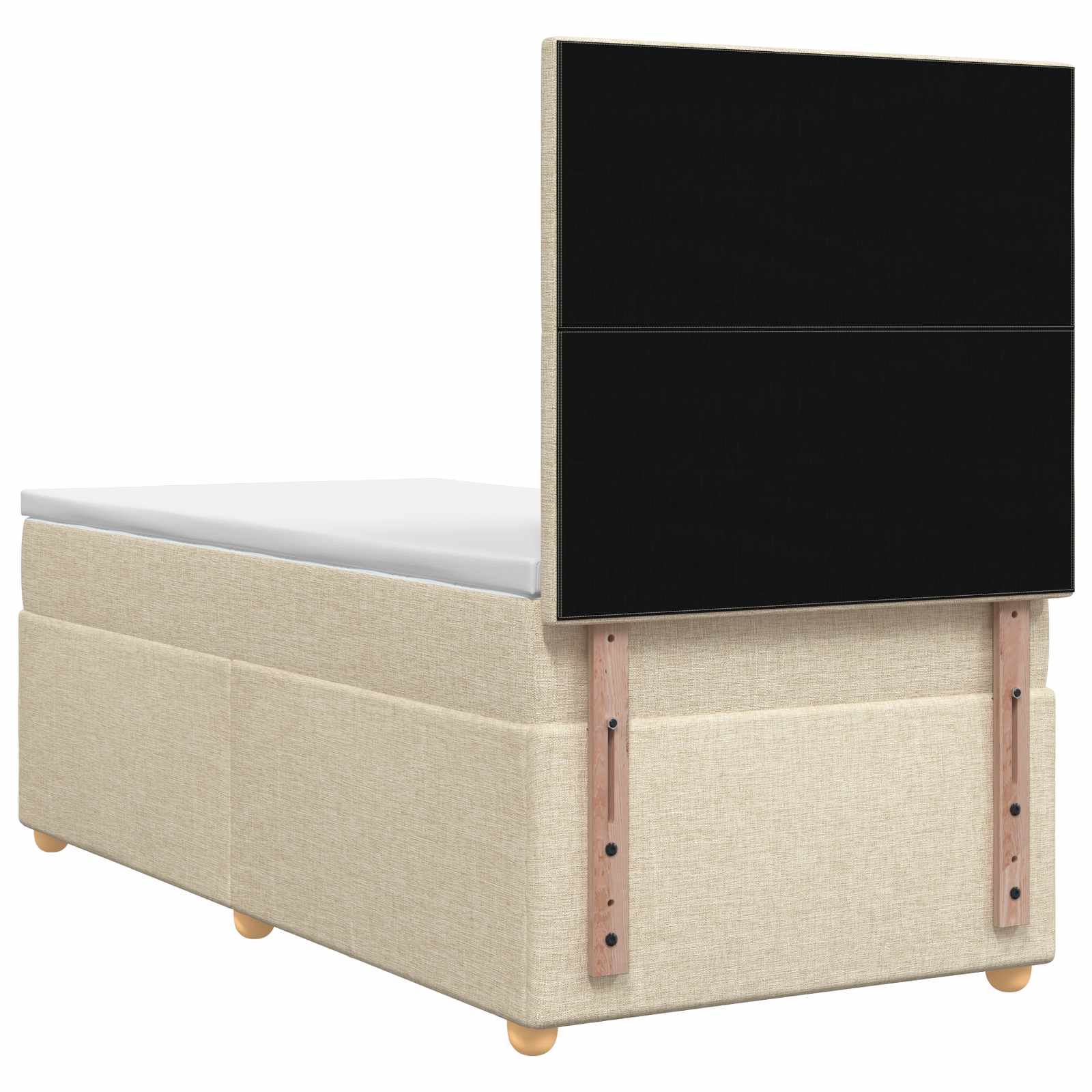 Letto box spring con materasso Crema 80 x 200 cm Tessuto | homemem39