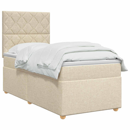 Letto box spring con materasso Crema 80 x 200 cm Tessuto | homemem39