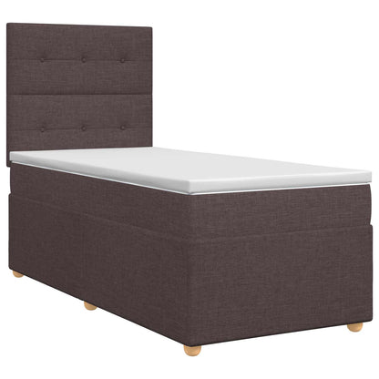 Letto box spring con materasso Marrone Scuro 100 x 200 cm | homemem39