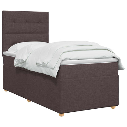 Letto box spring con materasso Marrone Scuro 100 x 200 cm | homemem39