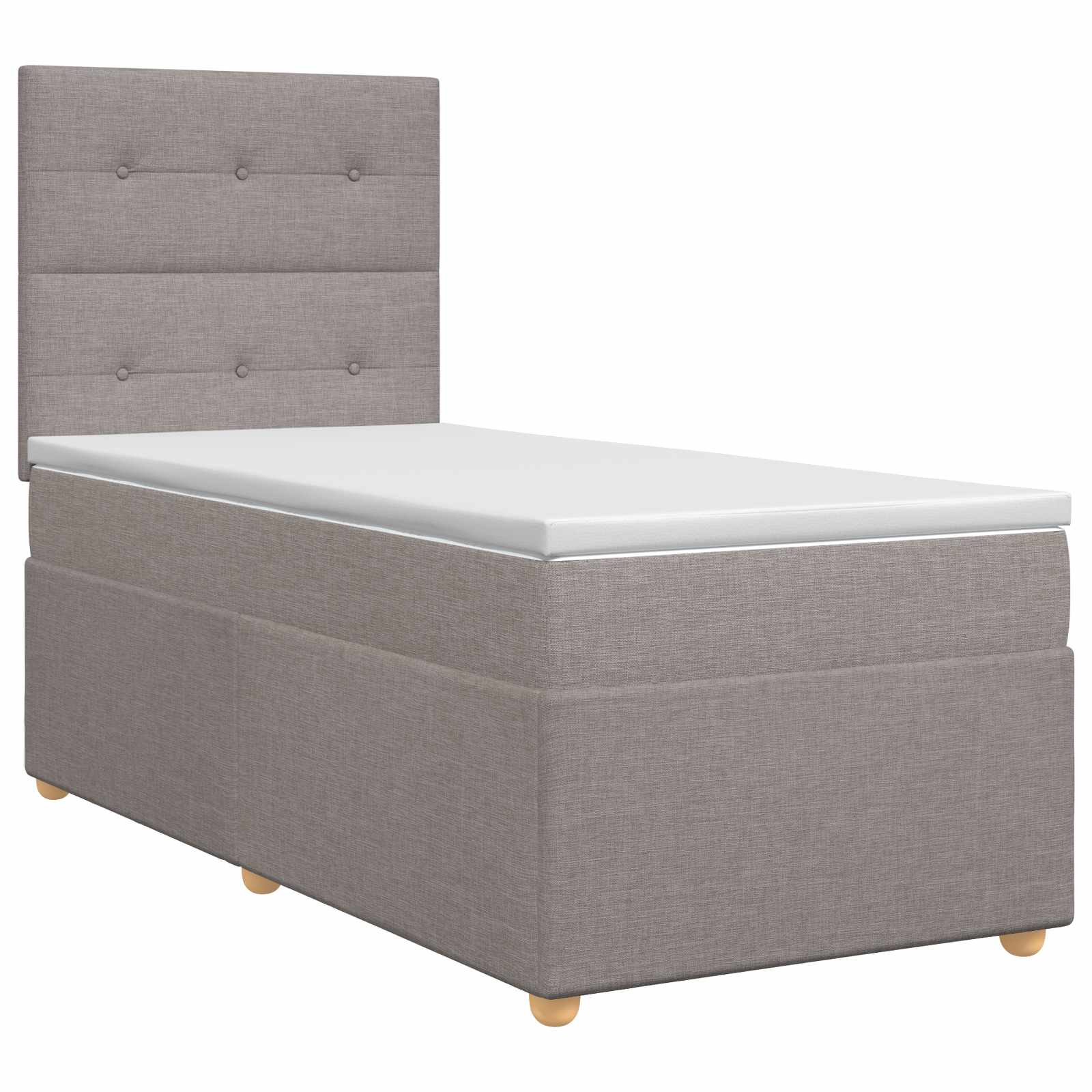 Letto box spring con materasso Tortora 100 x 200 cm Tessuto | homemem39