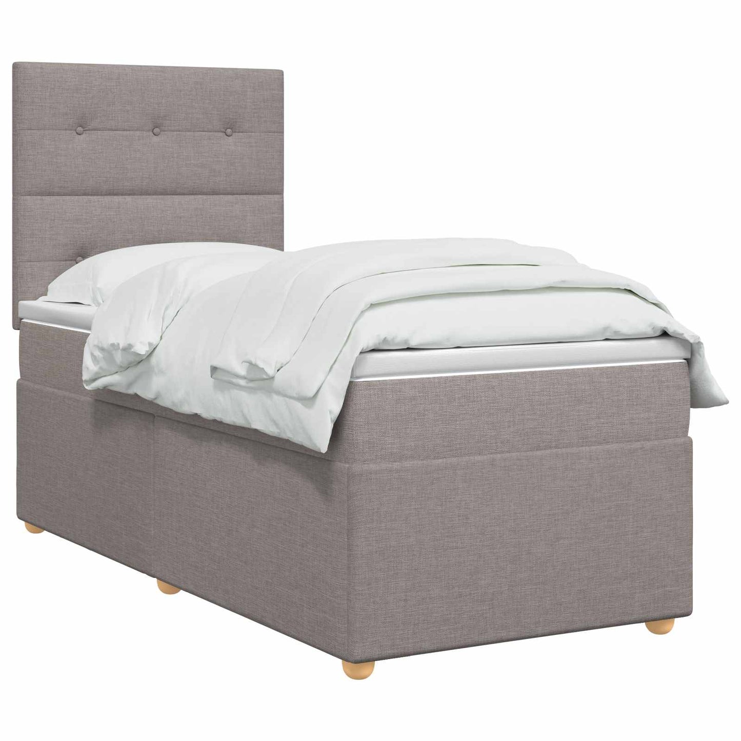 Letto box spring con materasso Tortora 100 x 200 cm Tessuto